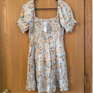 American Eagle Floral Dress - Light Blue and Pink